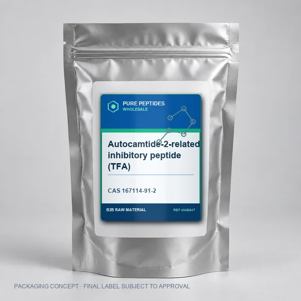 Autocamtide-2-related inhibitory peptide (TFA) packaging concept