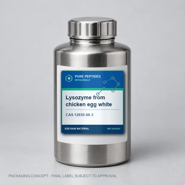 Lysozyme from chicken egg white packaging concept